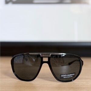 Dolce & Gabbana Black Aviator Sunglasses